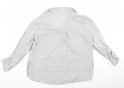 Preloved Preworn Womens Grey   Basic Button-Up Size 16 - Back