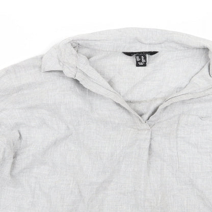 Preloved Preworn Womens Grey   Basic Button-Up Size 16 - Detail