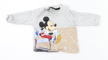 Preloved Disney Baby Grey   Pullover Jumper Size 0-3 Months - Front