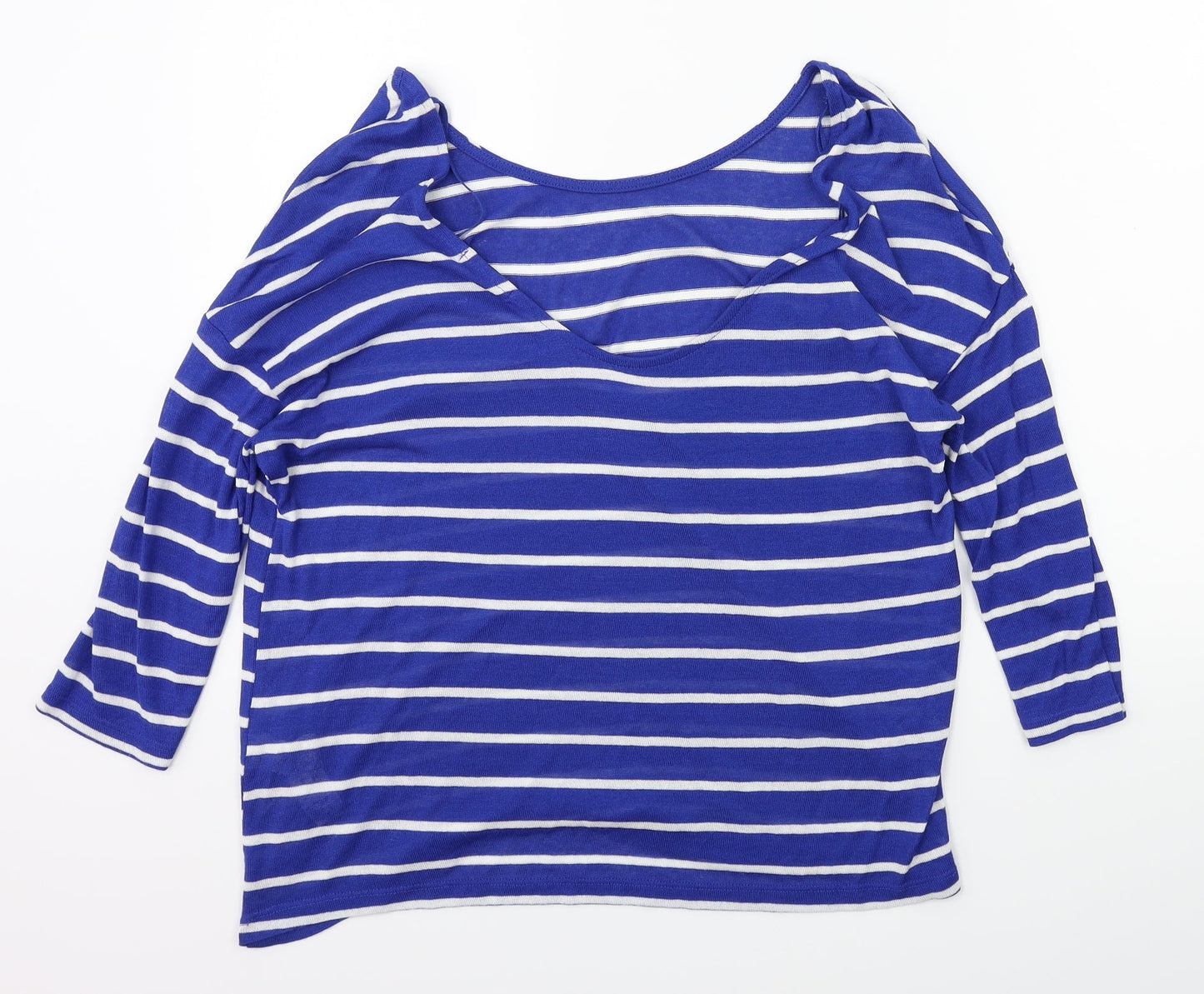 ostradivarius Womens Blue Striped  Pullover Jumper Size S