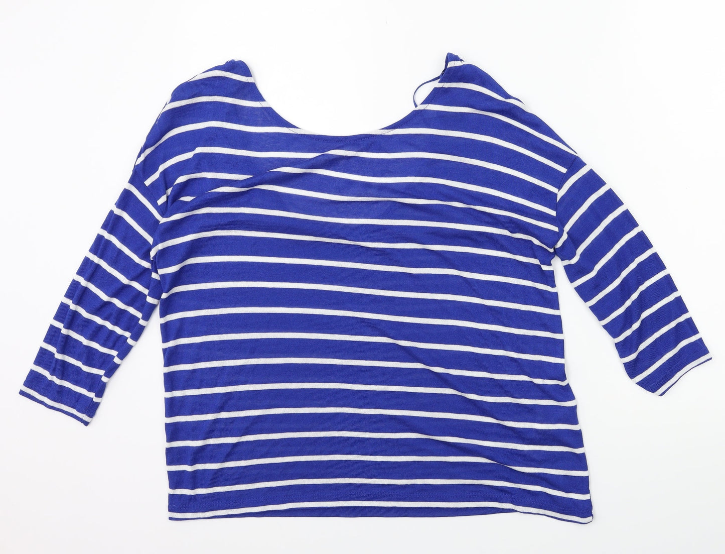 ostradivarius Womens Blue Striped  Pullover Jumper Size S