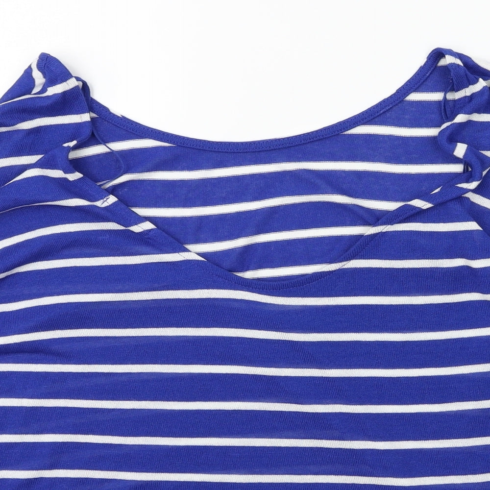 ostradivarius Womens Blue Striped  Pullover Jumper Size S