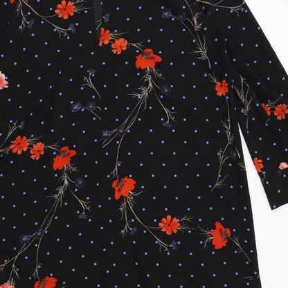 Preloved VERO MODA Womens Black Floral  Kaftan  Size M - Label