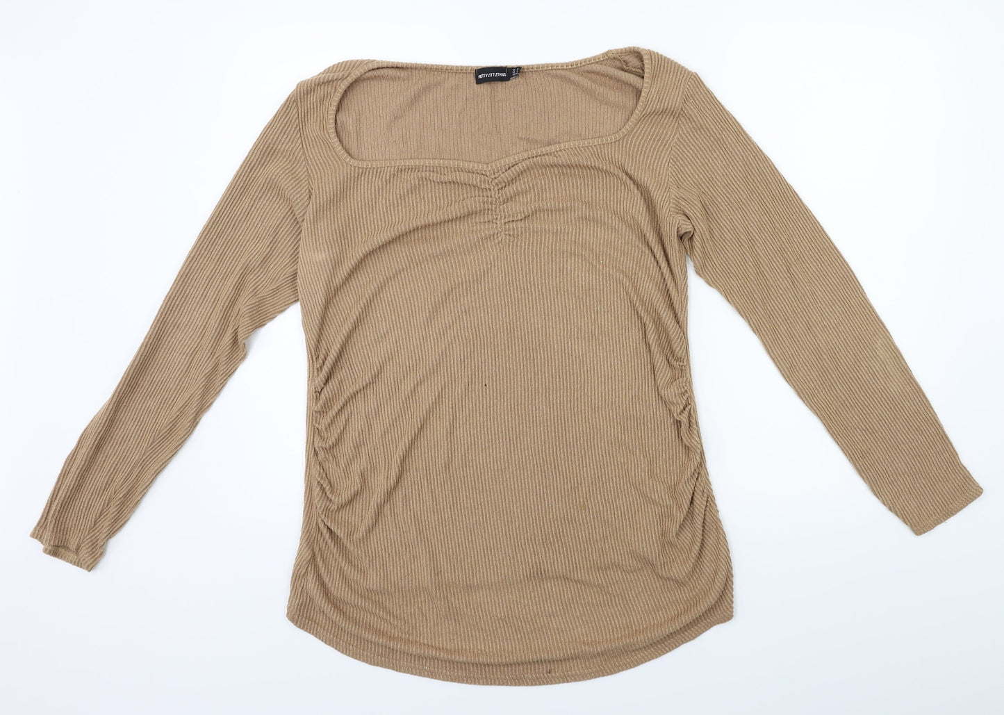 PRETTYLITTLETHING Womens Beige   Pullover Jumper Size 16
