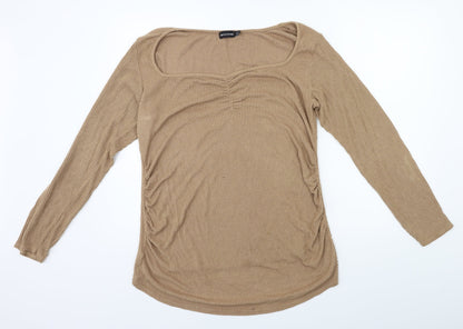 Preloved PRETTYLITTLETHING Womens Beige   Pullover Jumper Size 16 - Front