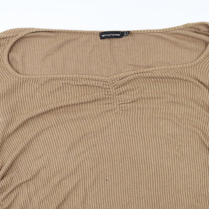 Preloved PRETTYLITTLETHING Womens Beige   Pullover Jumper Size 16 - Detail