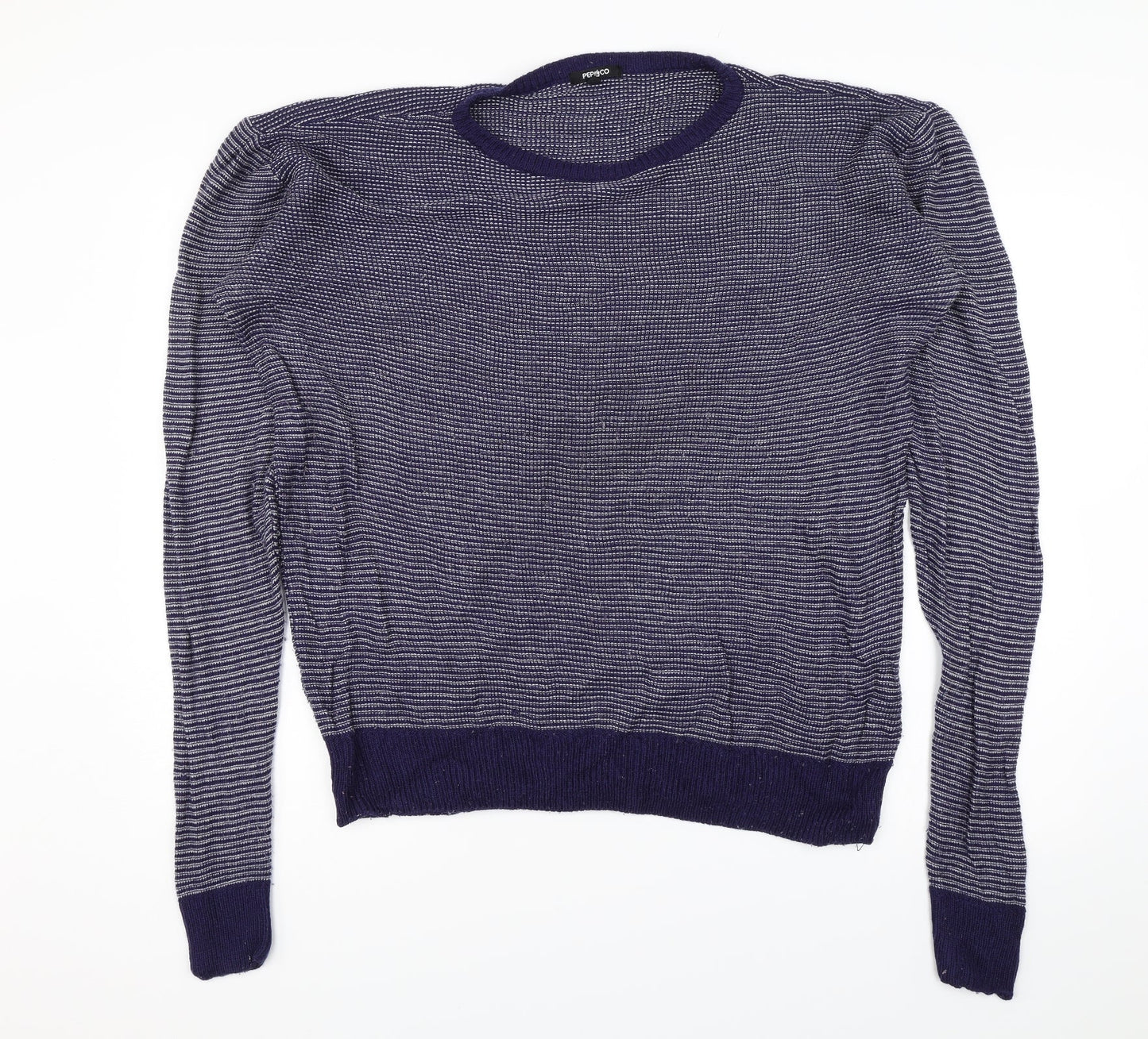 Pep&Co Womens Black Striped  Pullover Jumper Size L