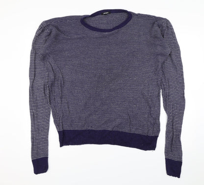 Pep&Co Womens Black Striped  Pullover Jumper Size L