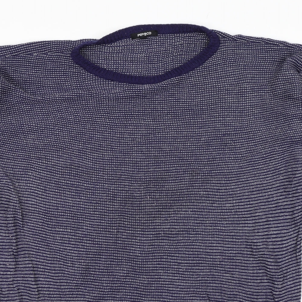 Pep&Co Womens Black Striped  Pullover Jumper Size L
