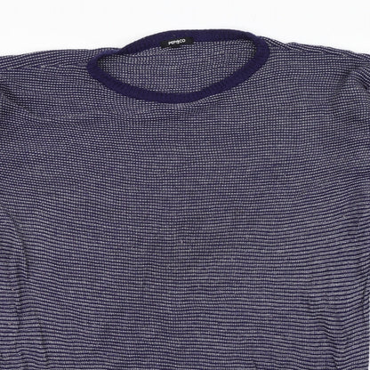 Pep&Co Womens Black Striped  Pullover Jumper Size L