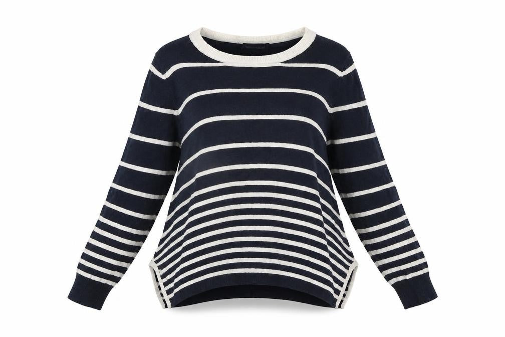 Wearhouse Womens Black Striped  Pullover Jumper Size 10