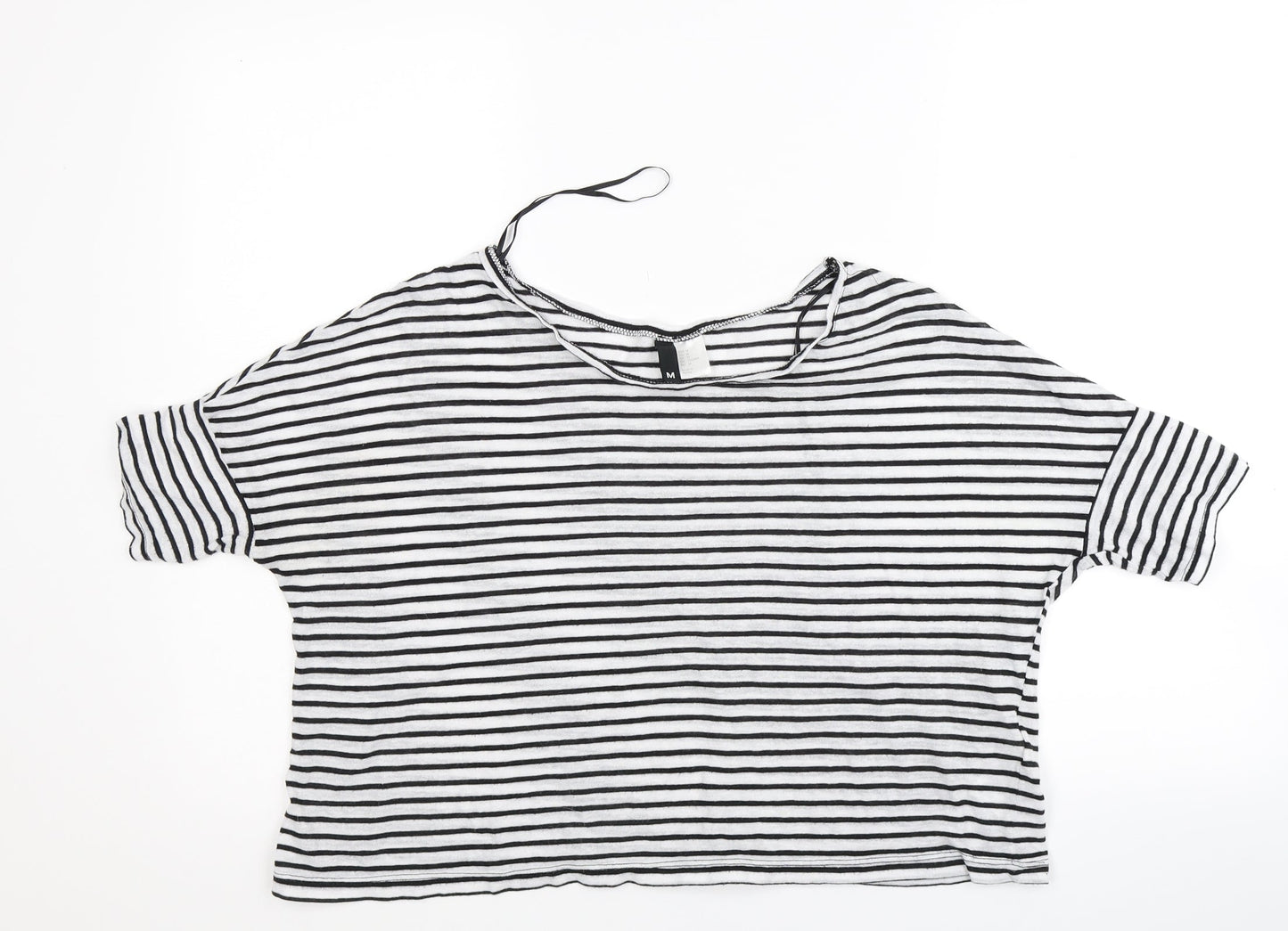 Divided Womens White Striped  Basic Blouse Size M