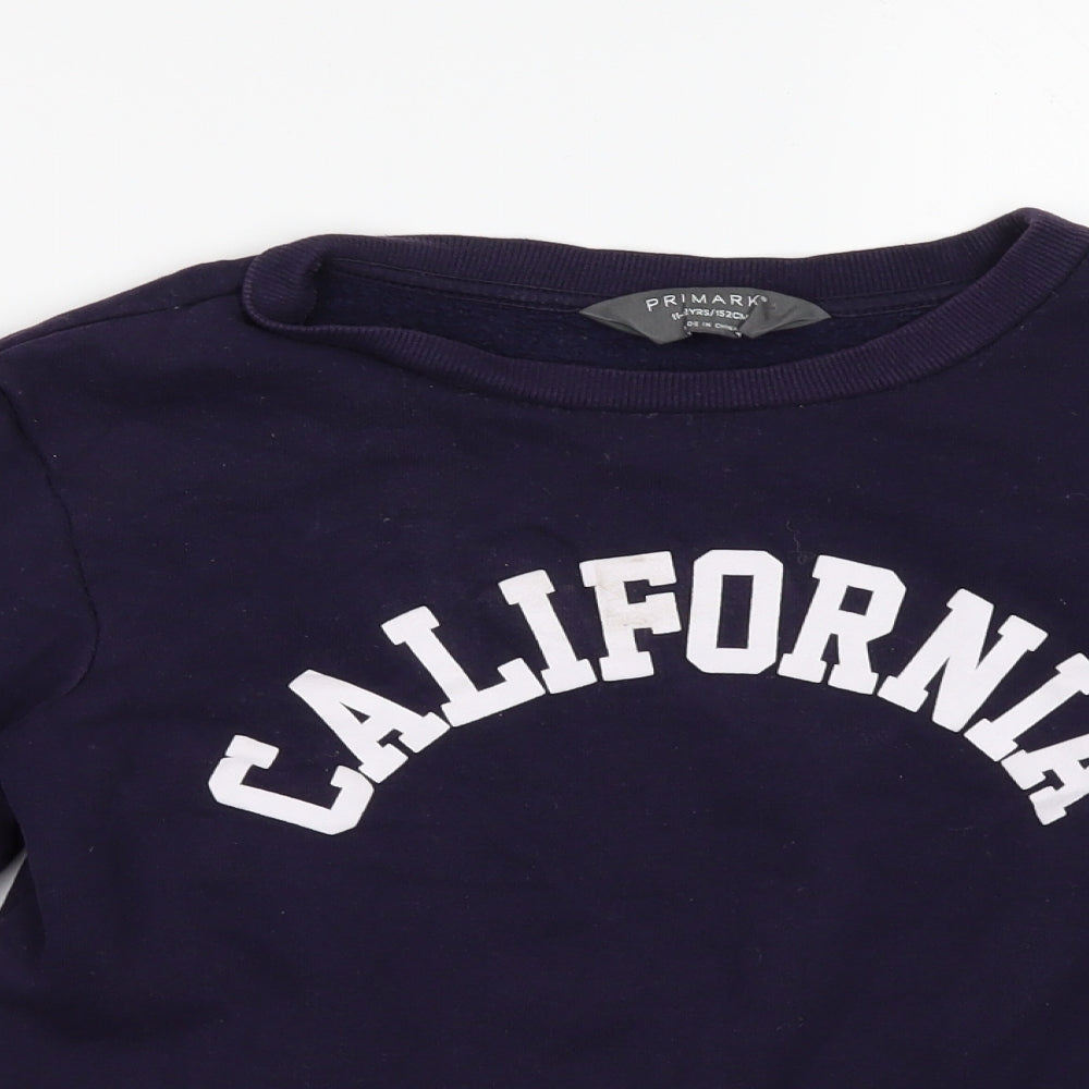 Primark Girls Blue   Pullover Sweatshirt Size 11-12 Years
