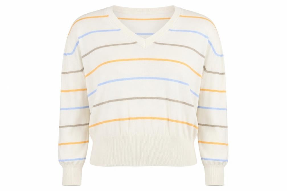 Marks & Spencer Collection Womens Ivory Striped  Pullover Jumper Size XL