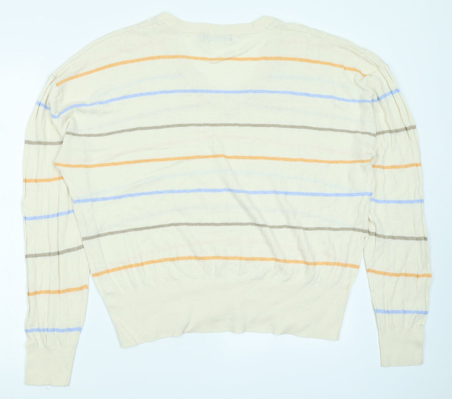 M&S Collection Womens Ivory Striped  Pullover Jumper Size XL