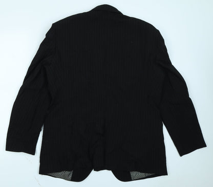 Preloved Cadenza Mens Black Striped  Jacket Blazer Size 42 - Back