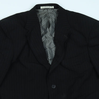 Preloved Cadenza Mens Black Striped  Jacket Blazer Size 42 - Detail