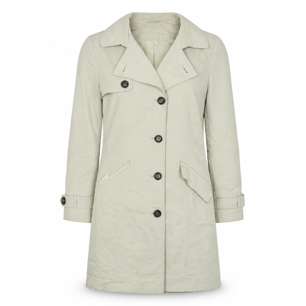 M&S Womens Beige   Overcoat Coat Size 2