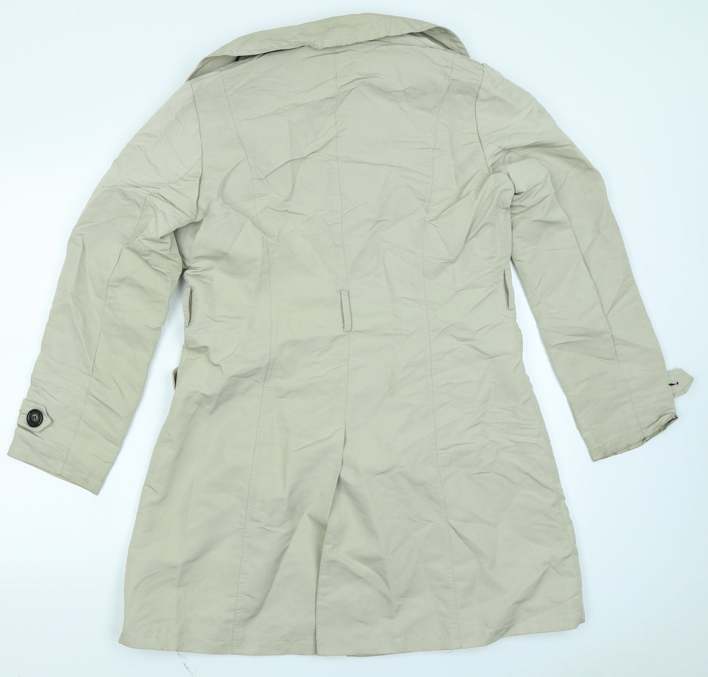 M&S Womens Beige   Overcoat Coat Size 2