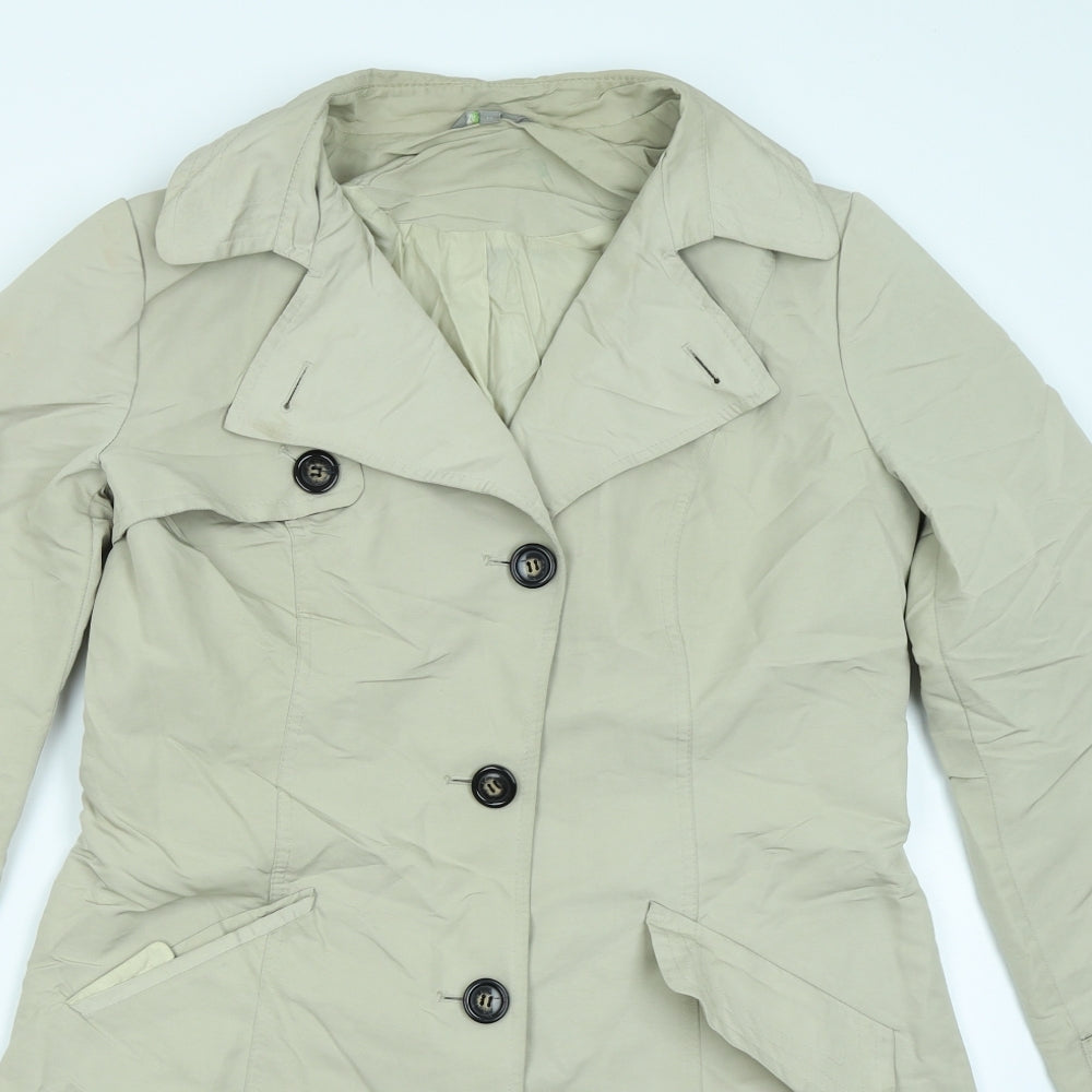M&S Womens Beige   Overcoat Coat Size 2