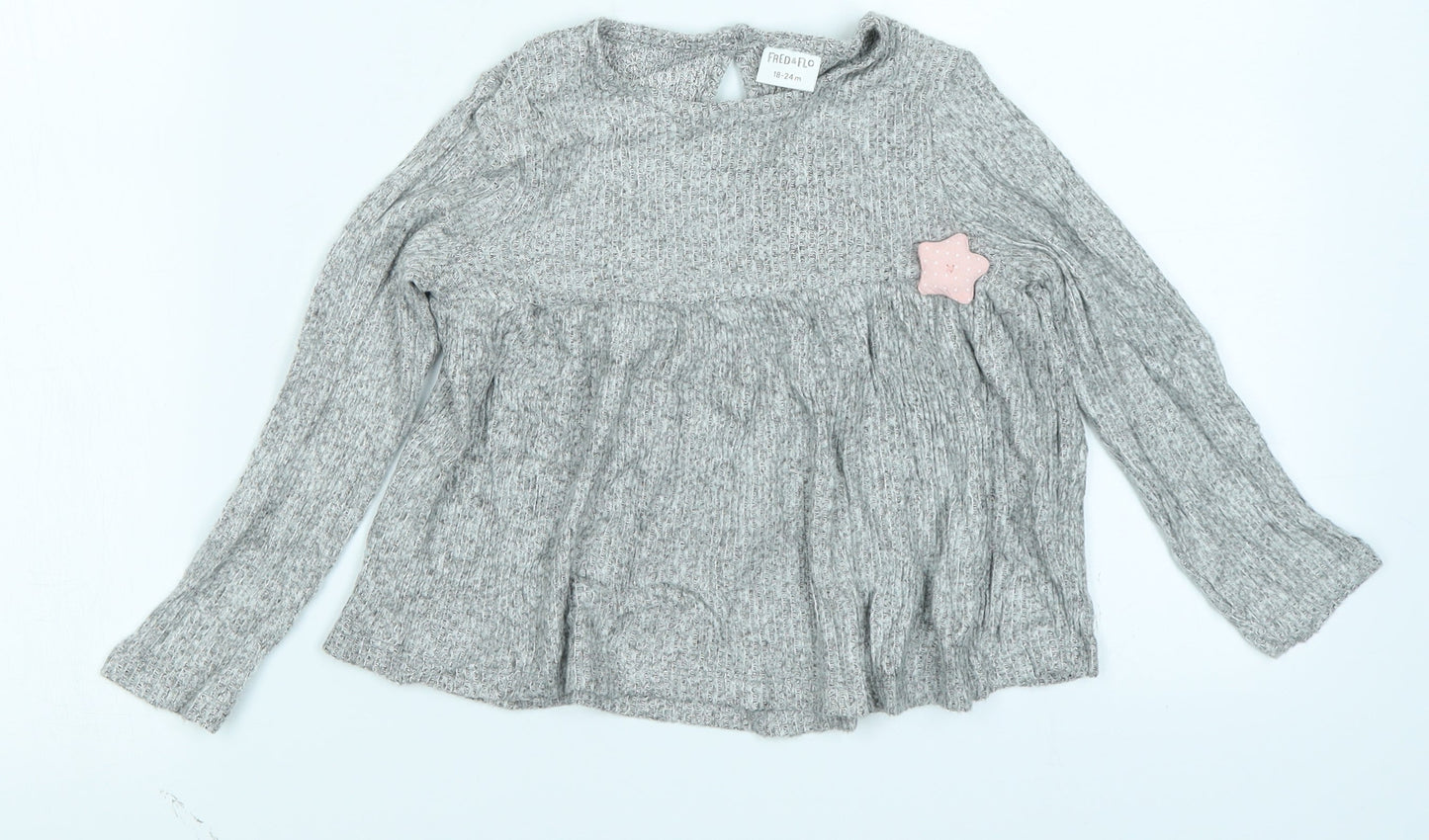 Fred & Flo Girls Grey   Basic T-Shirt Size 18-24 Months