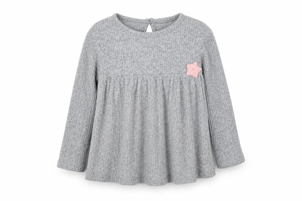 Fred & Flo Girls Grey   Basic T-Shirt Size 18-24 Months