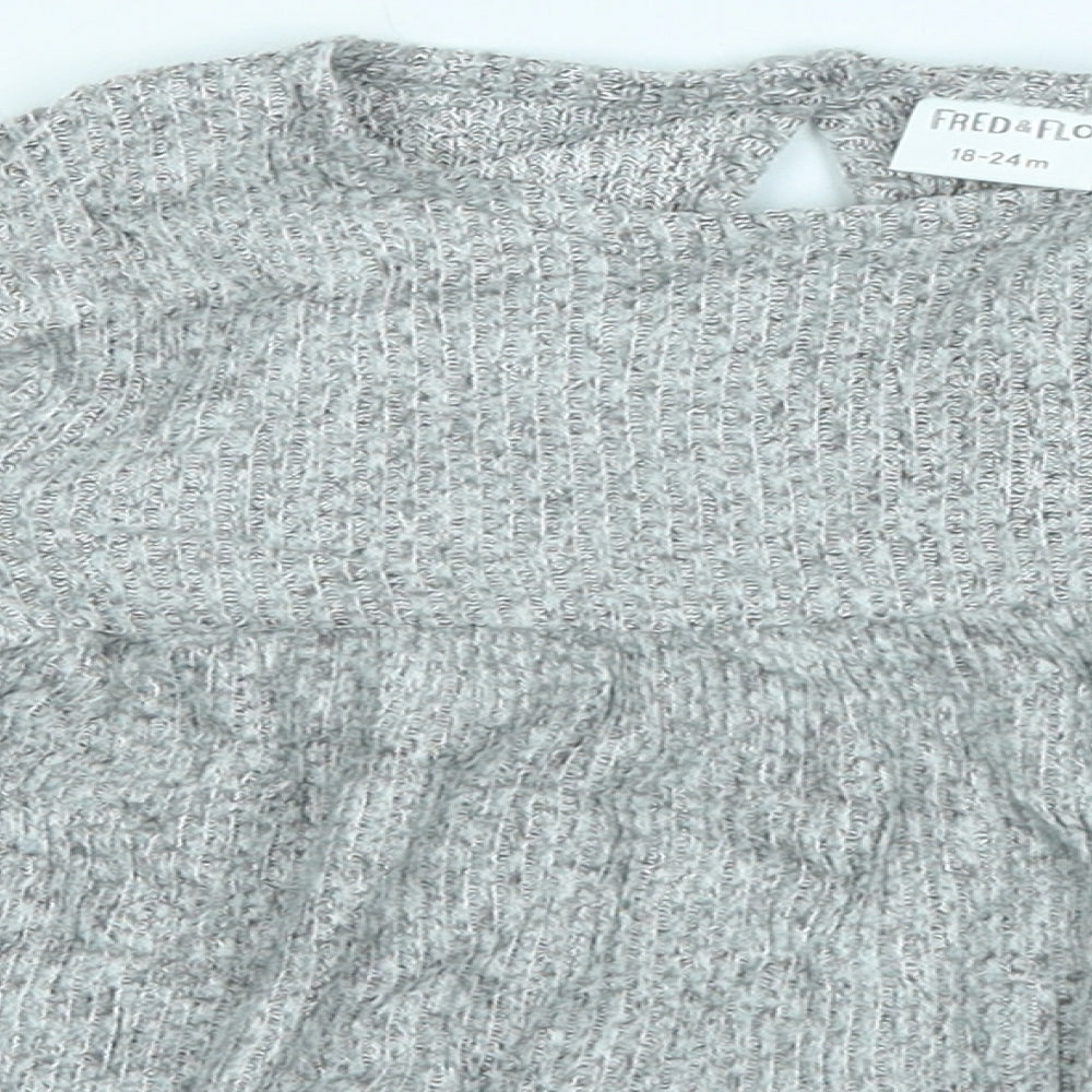 Fred & Flo Girls Grey   Basic T-Shirt Size 18-24 Months