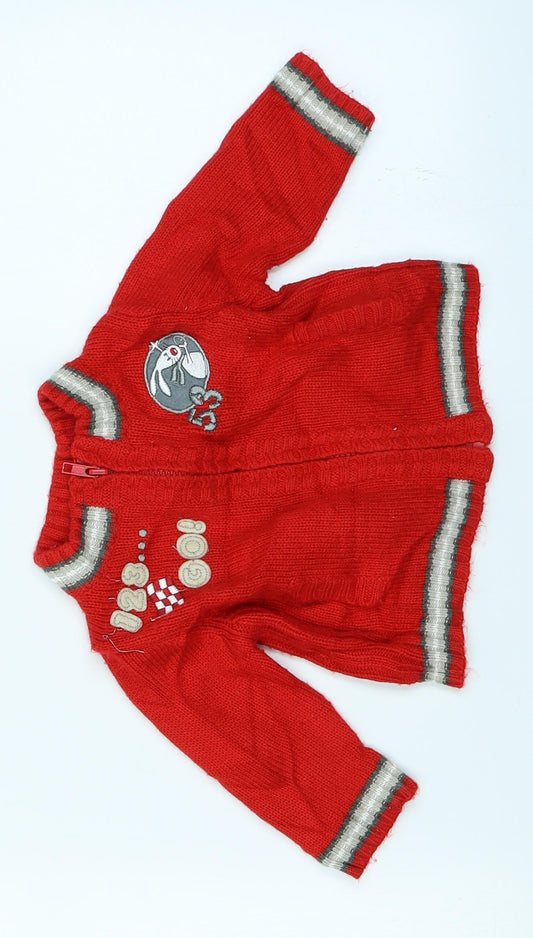 TISSAIA Baby Red  Knit Cardigan Jumper Size 6-9 Months