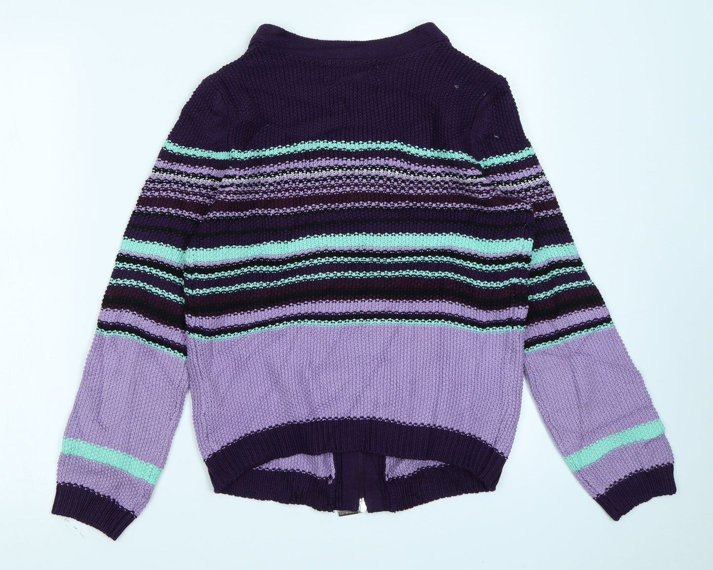 BPC Selection Womens Purple Striped Knit Cardigan Jumper Size S