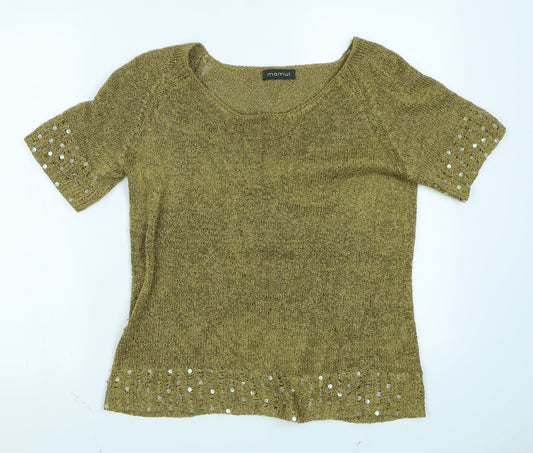 Mamut Womens Yellow  Knit Pullover Jumper Size 12