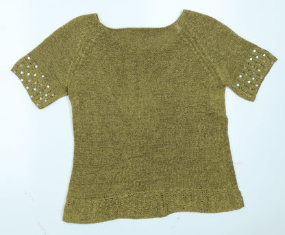 Mamut Womens Yellow  Knit Pullover Jumper Size 12