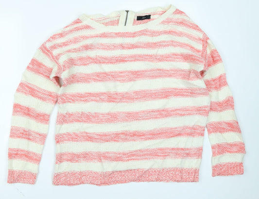 M&Co Womens Pink Striped  Pullover Jumper Size 12