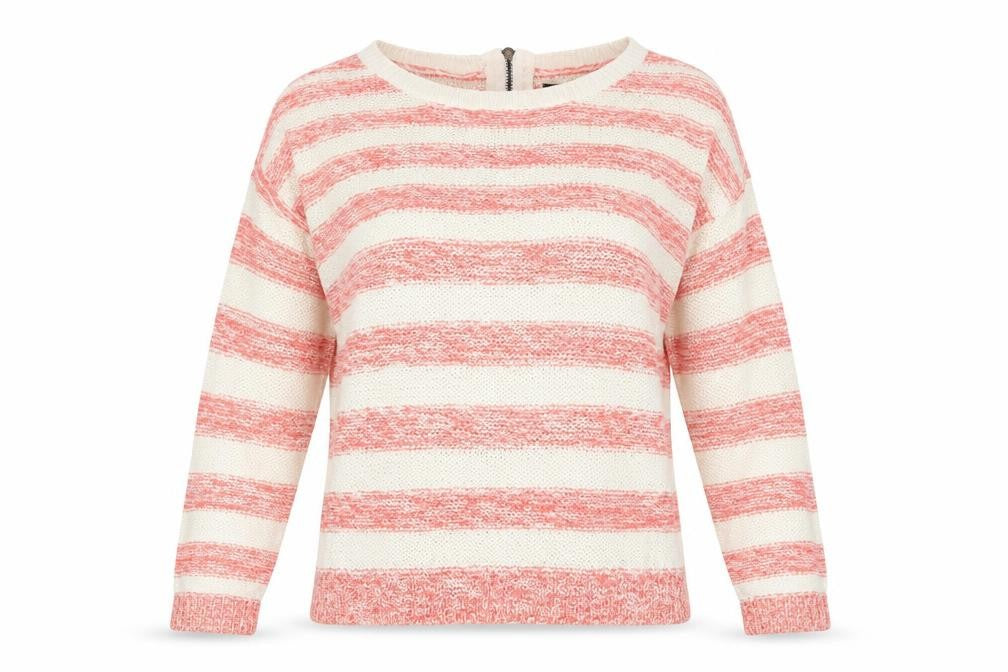M&Co Womens Pink Striped  Pullover Jumper Size 12