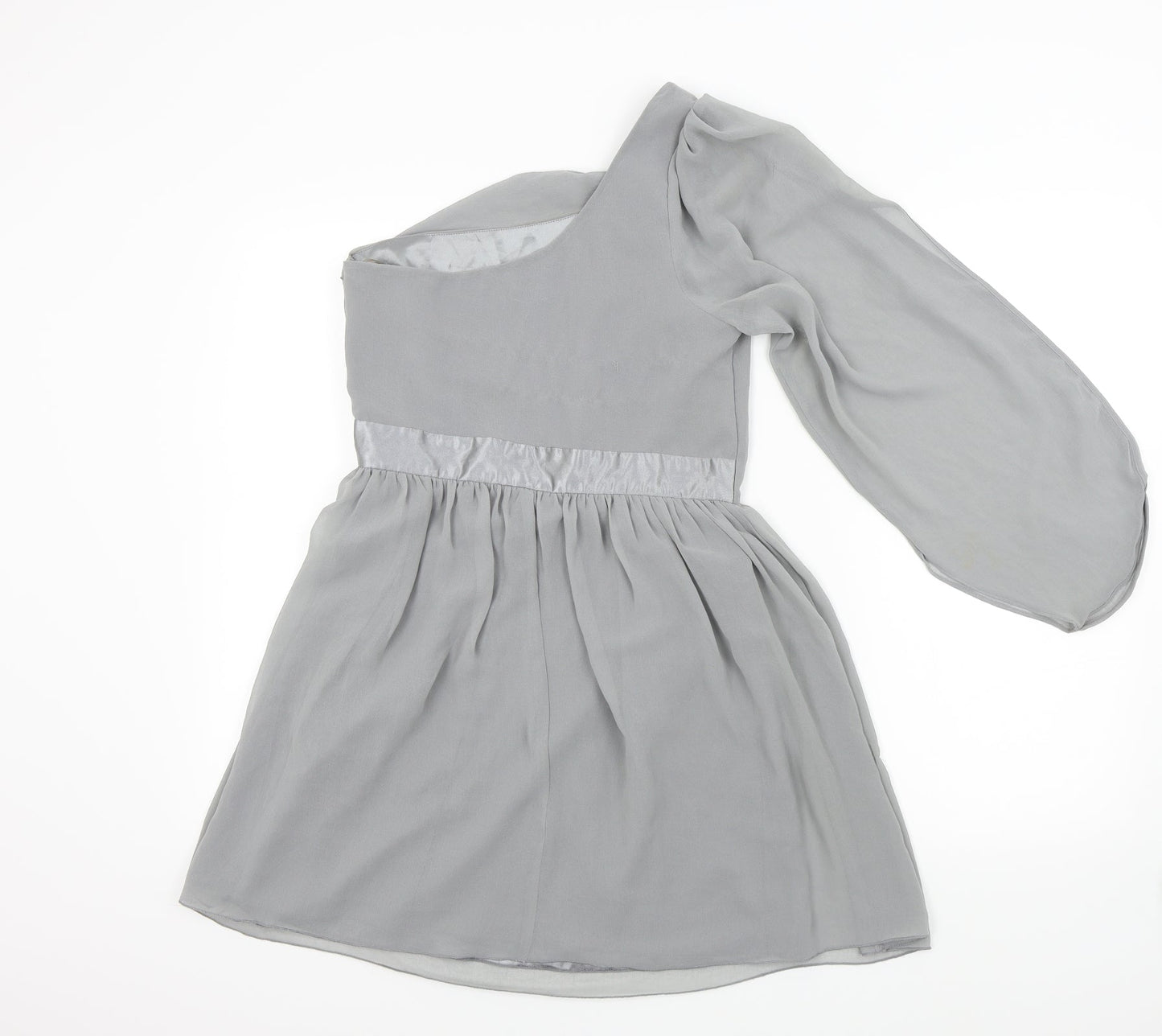 Lipsy Womens Grey Colourblock  Fit & Flare  Size 10