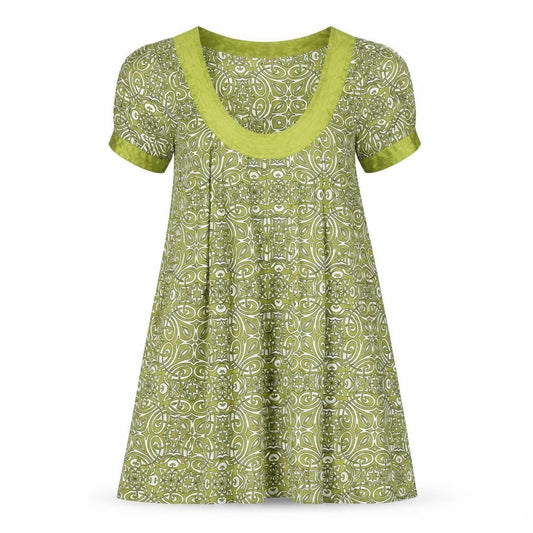 New Look Womens Green Geometric  Fit & Flare  Size 8