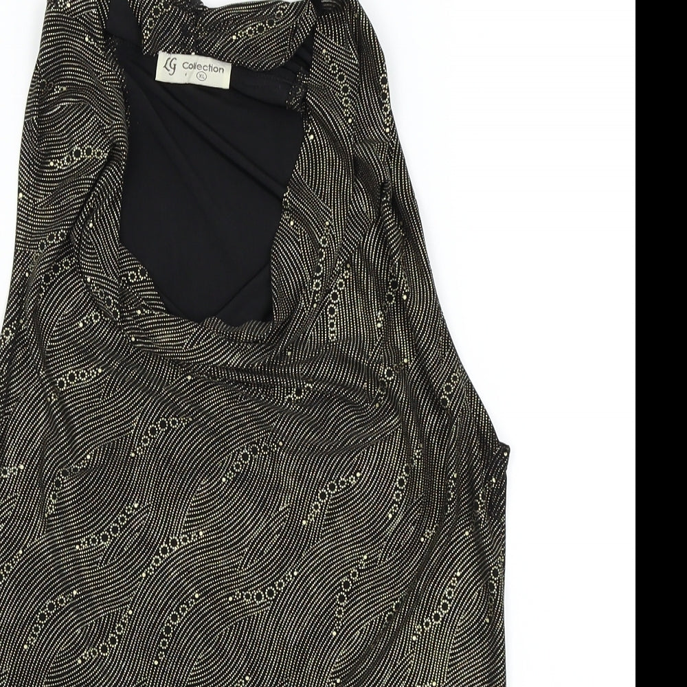 LG collection Womens Gold Colourblock  Basic T-Shirt Size XL