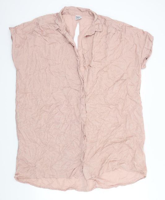 Saint Womens Pink   Basic Button-Up Size 2XL  - Open Back