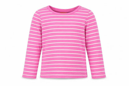 fun spirit Girls Pink Striped  Basic T-Shirt Size 4 Years