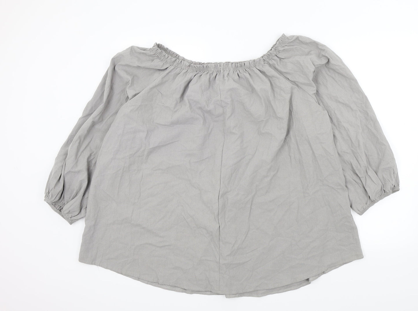 MissLook Womens Grey Colourblock  Basic Blouse Size 2XL