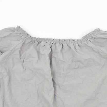 MissLook Womens Grey Colourblock  Basic Blouse Size 2XL