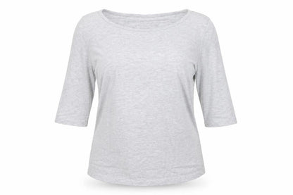 Denim & Co. Womens Grey Colourblock  Basic T-Shirt Size M