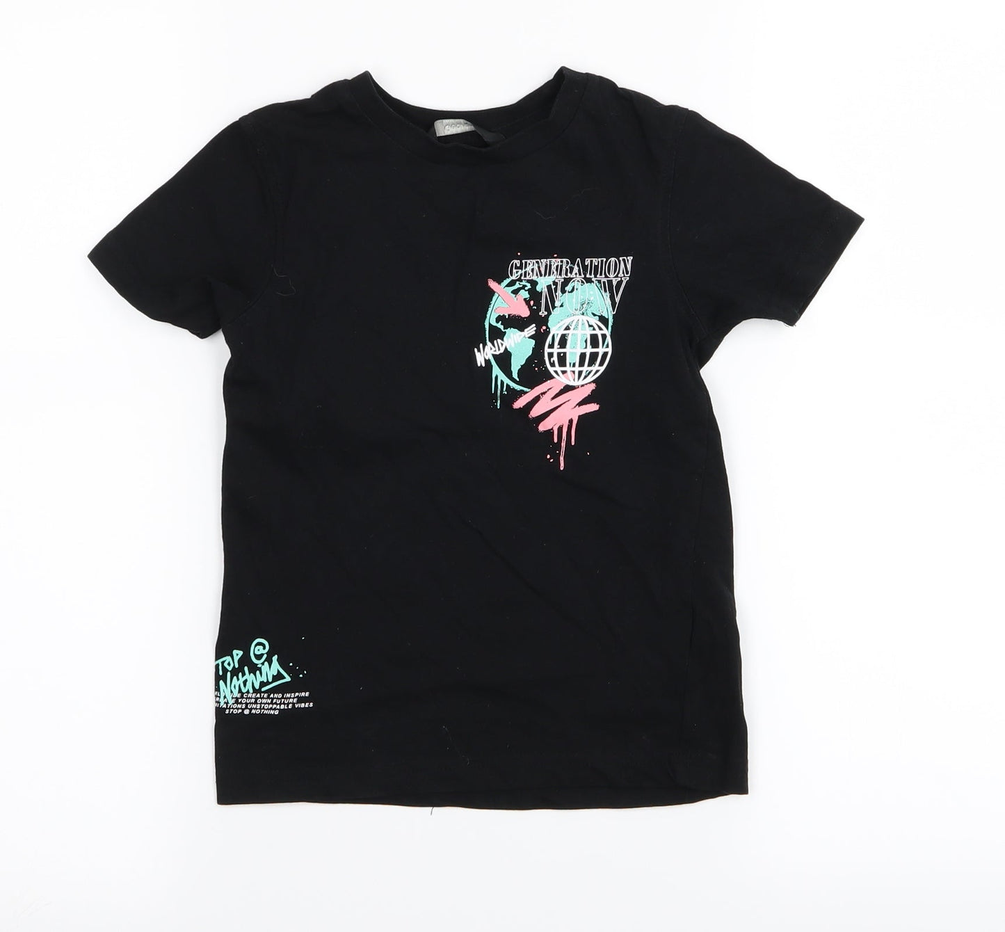 Asda George Girls Black   Basic T-Shirt Size 4-5 Years