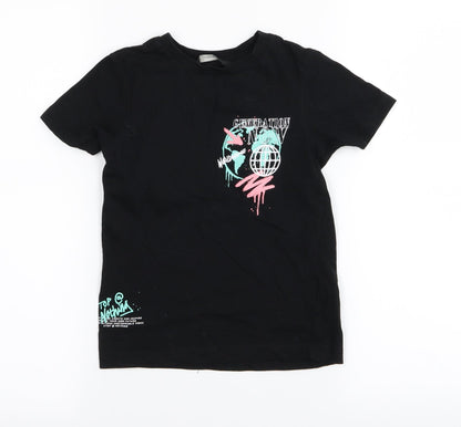 Asda George Girls Black   Basic T-Shirt Size 4-5 Years