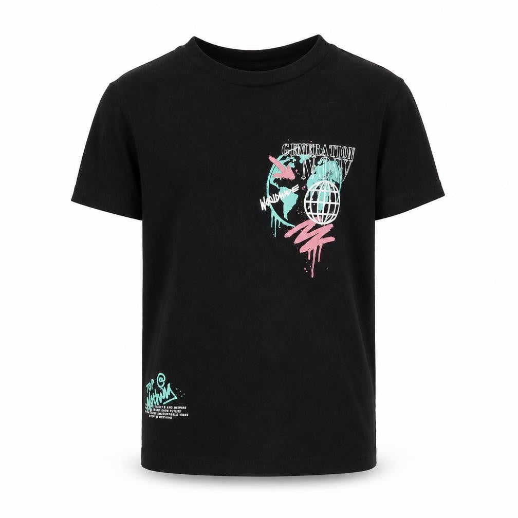 Asda George Girls Black   Basic T-Shirt Size 4-5 Years