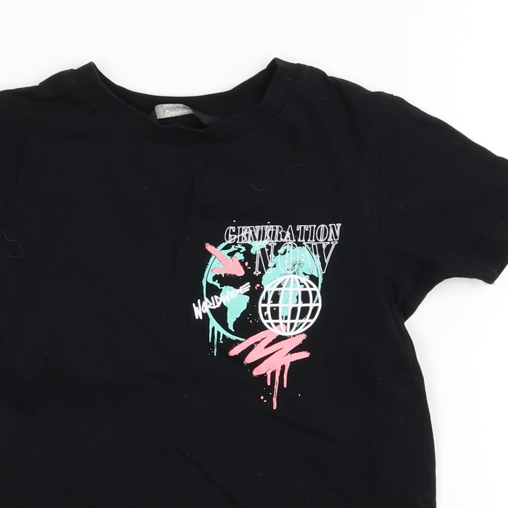 Asda George Girls Black   Basic T-Shirt Size 4-5 Years