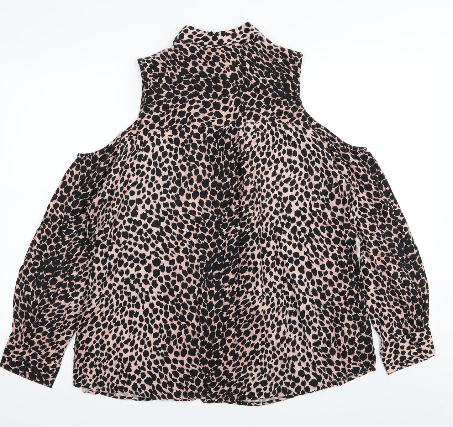 Topshop Womens Multicoloured Animal Print  Basic Button-Up Size 12