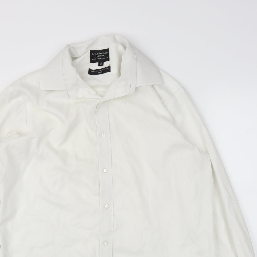 Collars and Cuffs Mens White    Button-Up Size 16