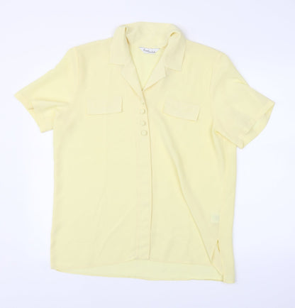 Preloved Design Essentials Womens Yellow   Basic Blouse Size 16 - Front