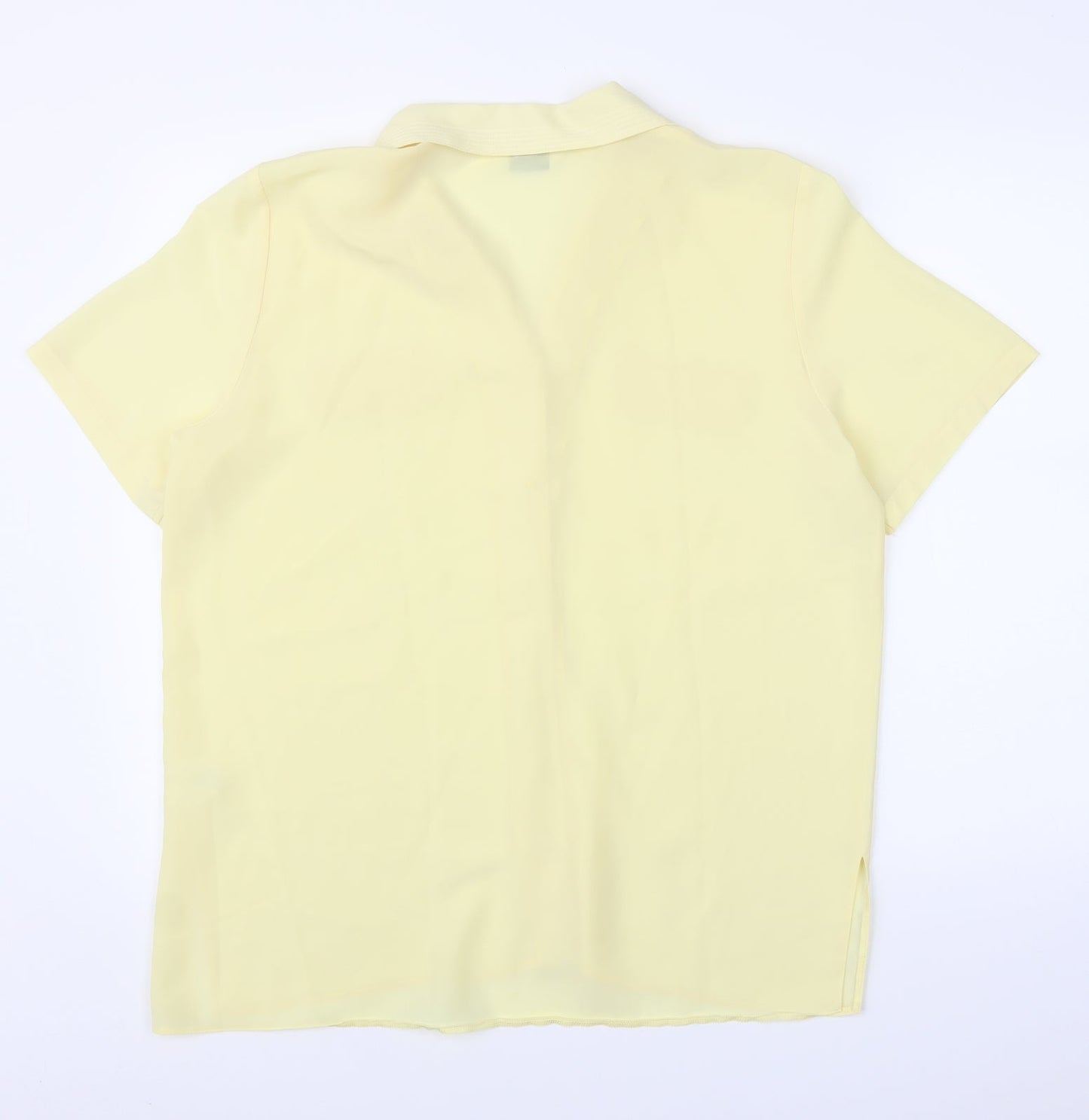Design Essentials Womens Yellow   Basic Blouse Size 16