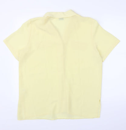 Preloved Design Essentials Womens Yellow   Basic Blouse Size 16 - Back
